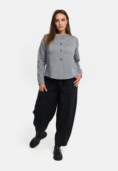 Blousejack Juline grijs denim stretch