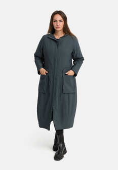 Kekoo Lange mantel antracietgroen gevoerd
