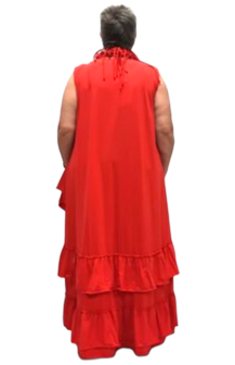 Strokenjurk rood mouwloos 