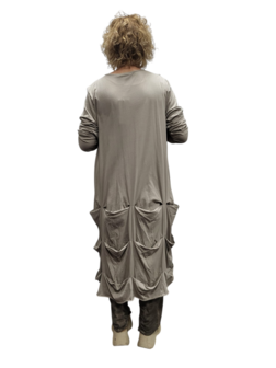 Jurk-taupe-met ophaaltjes