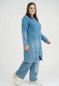 'Sky' Mantel &ndash; Premium Spijkerstof, Ombre-wassing &amp; Rekbaar