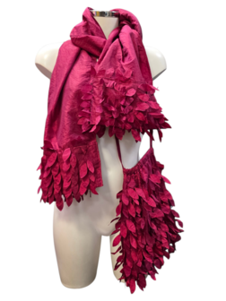 Myrjo handgemaakte buideltasje rood met sjaal