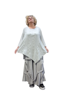 Shirt-grijs-A-lijn- stippenpatroon