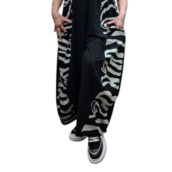 Broek Lina zwart met print