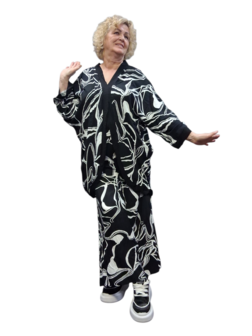 Vest openvallend zwart wit