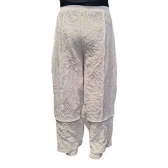 Broek  crushed wit  gekreukte look crushed