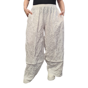 Broek  crushed wit  gekreukte look crushed