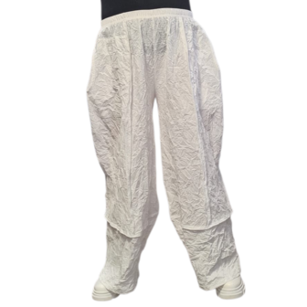 Broek  crushed wit  gekreukte look crushed