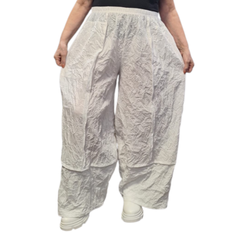 Broek  crushed wit  gekreukte look crushed