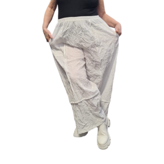 Broek  crushed wit  gekreukte look crushed