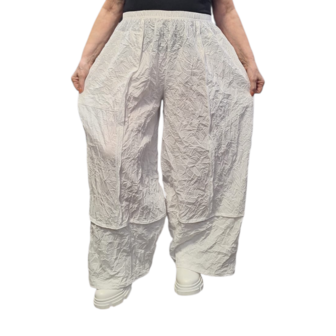 Broek  crushed wit  gekreukte look crushed