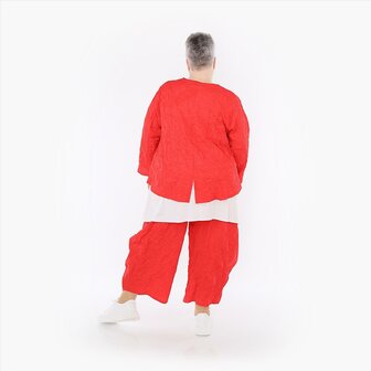 Broek crushed rood gekreukte look 