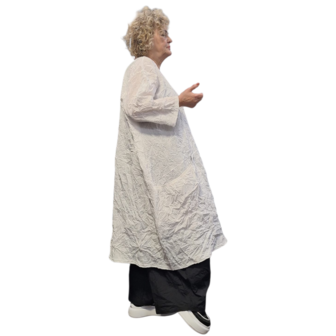 Jurk crushed wit gekreukte look 