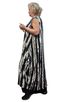 Mouwloze jurk Zas in ballonvorm zwart/wit