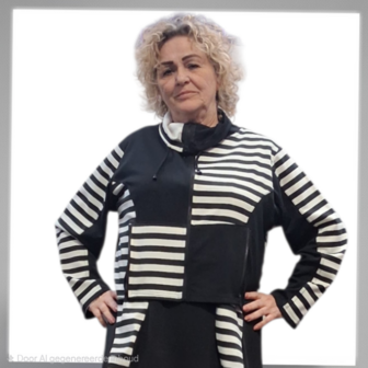 Myrjo vest/ jasje Fye zwart wit