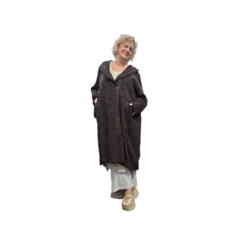 Aparte jas kastanje met capuchon 