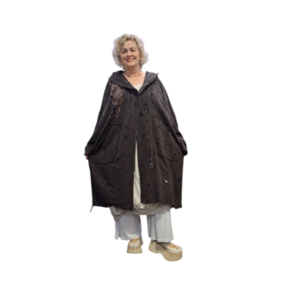 Aparte jas kastanje met capuchon 