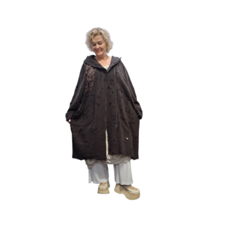 Aparte jas kastanje met capuchon 