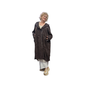 Aparte jas kastanje met capuchon 