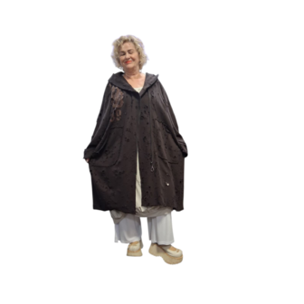 Aparte jas kastanje met capuchon 