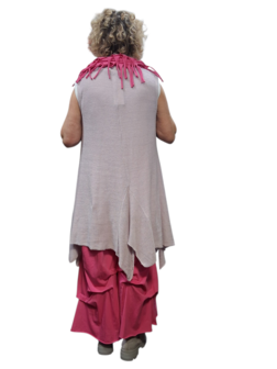 Mouwloze tuniek  gebreid  roze