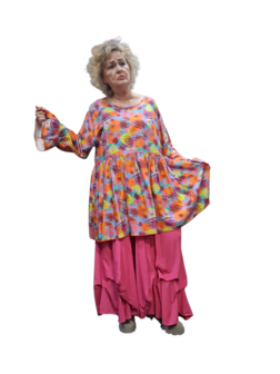 Tuniek Zas oranje multicolor print