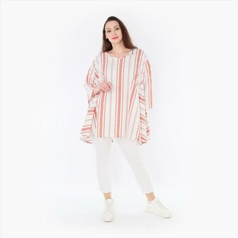 Tuniek met prachtige blokstrepen abrikoos beauty