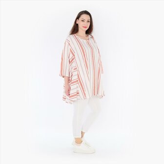 Tuniek met prachtige blokstrepen abrikoos beauty
