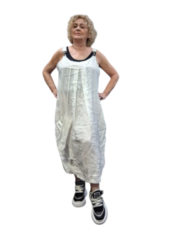 Overgooier wit  100% linnen mouwloos