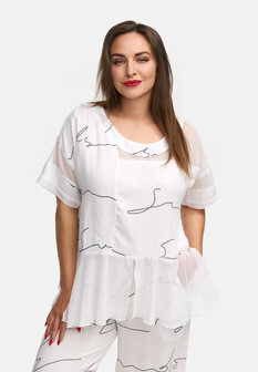 Kekoo tuniek met tule 'Serra' wit