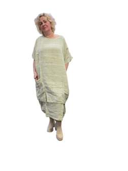 Groen witte tuniek 100% linnen