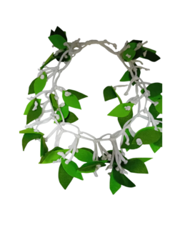 Fantasie ketting in de vorm van blaadjes -groen