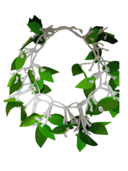 Fantasie ketting in de vorm van blaadjes -groen