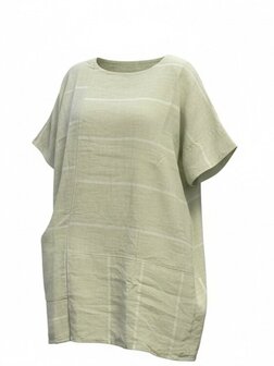 Groen witte tuniek 100% linnen