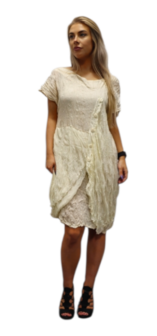 Tuniek off white voile overslag