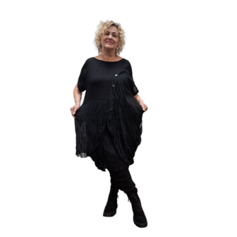 Tuniek zwart voile overslag