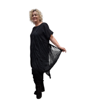 Tuniek zwart voile overslag
