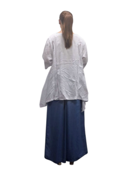 Shirt wit  A-lijn 100% cotton zakken op voorpand