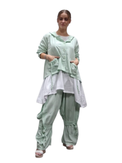 Jasje mintgroen A-lijn met capuchon