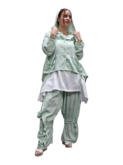 Jasje mintgroen A-lijn met capuchon