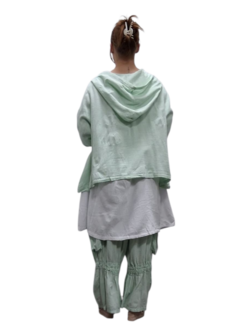 Jasje mintgroen A-lijn met capuchon