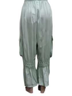 Wijde broek mint met grote zakken100% cotton