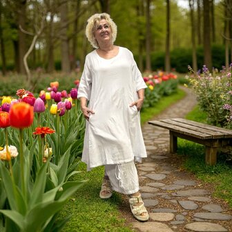 Ruime jurk-100% katoen wit