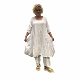 Ruime jurk-100% katoen wit