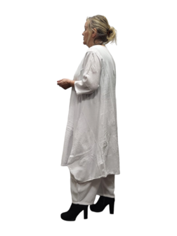 Ruime jurk-100% katoen wit