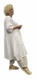 Ruime jurk-100% katoen wit