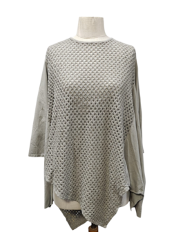 Tuniek-taupe asymmetrisch-100%-cotton
