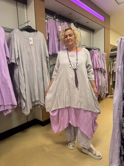 lange tuniek grijs 100% katoen