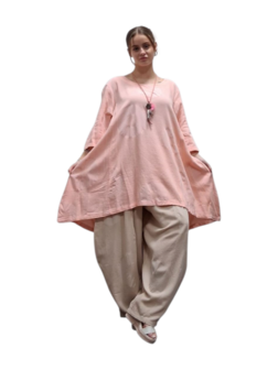 lange tuniek abrikoos 100% katoen