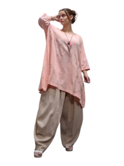 lange tuniek abrikoos 100% katoen